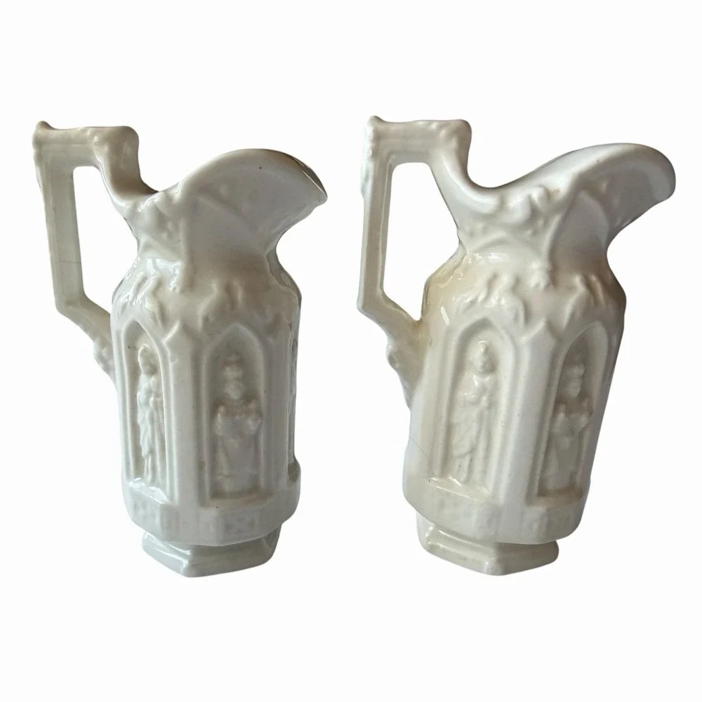 Vintage LEGO Japan #3354 Apostle Pitcher Salt Pepper Shakers Gothic White